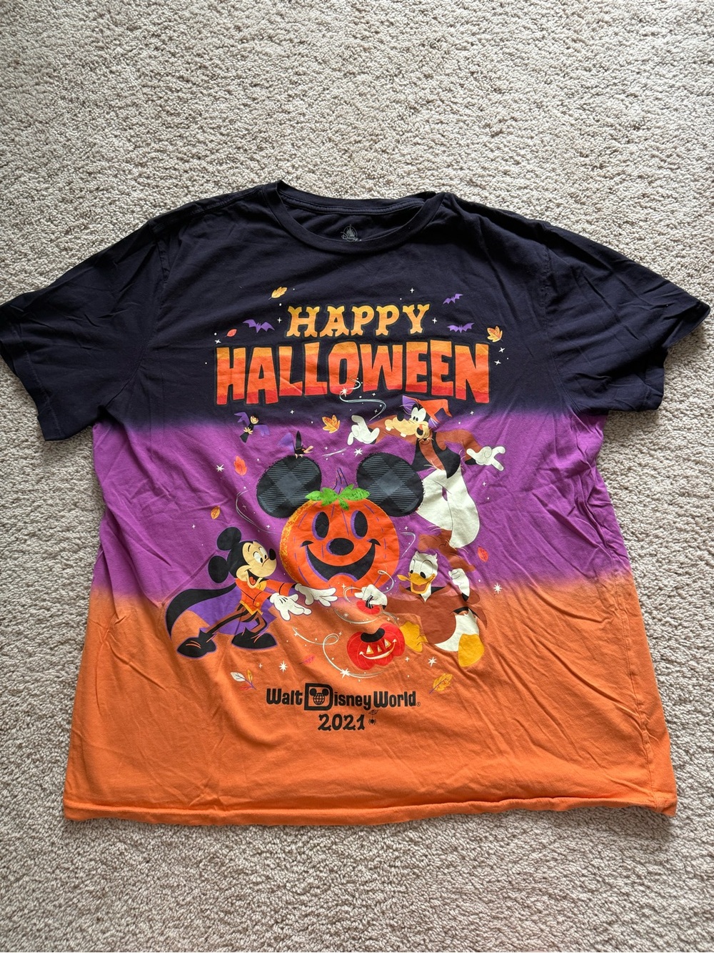 Walt Disney World Ombre Happy Halloween 2021 with Pumpkin + Mickey Mouse Shirt